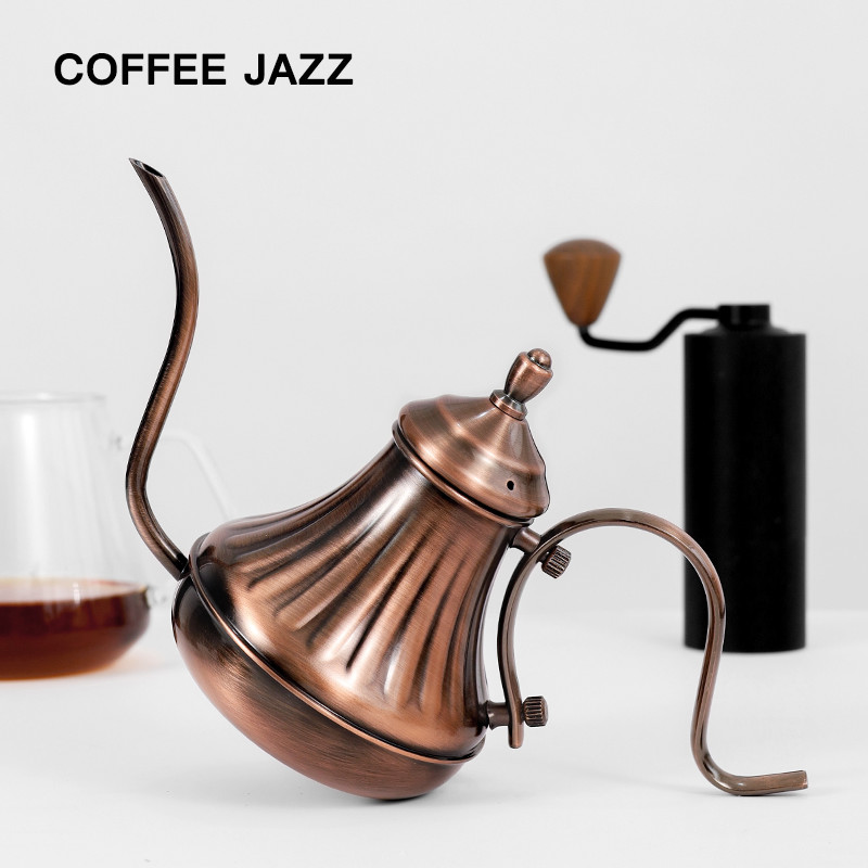 COFFEE JAZZ 分享手冲咖啡壶细口壶不锈钢 做旧复古土耳其咖啡壶 - 图0