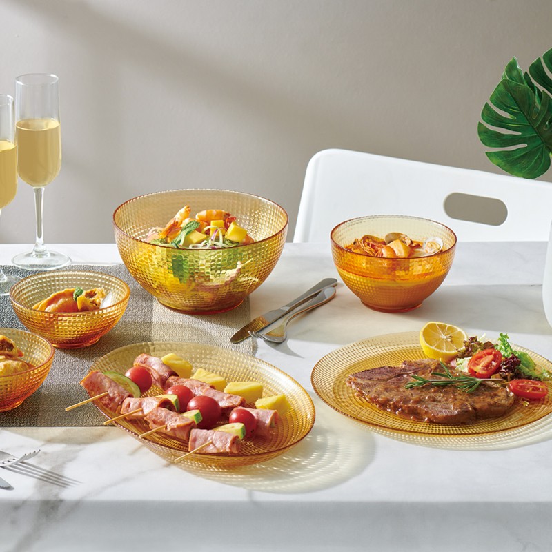 康宁玻璃盘子高级感菜盘鱼盘家用2023新款餐盘碟子玻璃餐具套装 - 图2