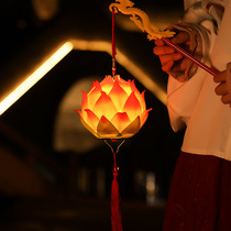 2023 Mid Autumn Rabbit Lantern Hand Glowing Ancient Wind Flowers Light Palace Lantern Hanging Accessories Children Handmade Diy Materials