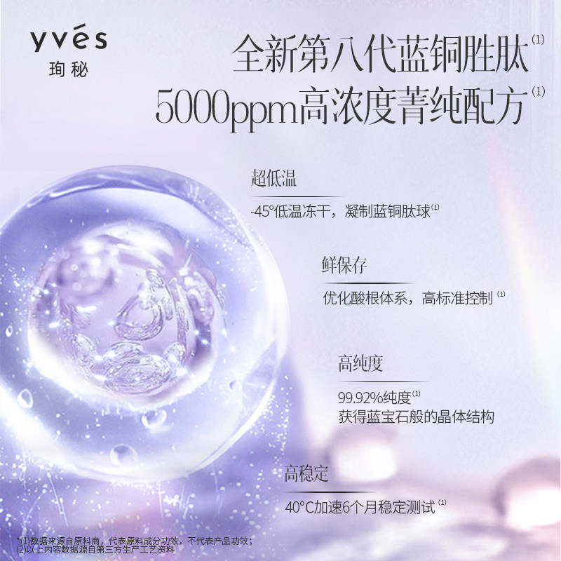 yves珣秘蓝铜胜肽冻干紧致修护精华液抗皱淡纹紧致修护