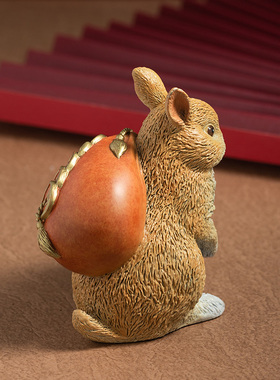 卡通桌面兔子摆件铜之美可爱礼物