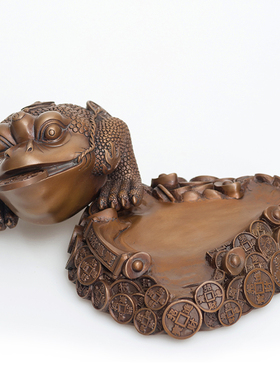 之美紫铜金蟾纯手店铺公司摆件