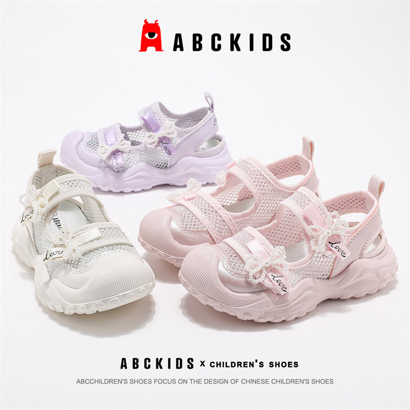 Abckids女童凉鞋软底透气网面