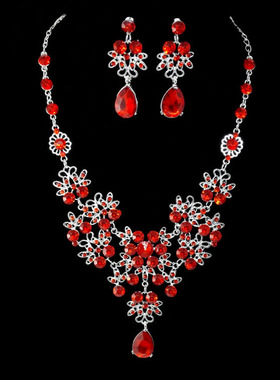 Bridal jewelry butterfly large drop earrings necklace set