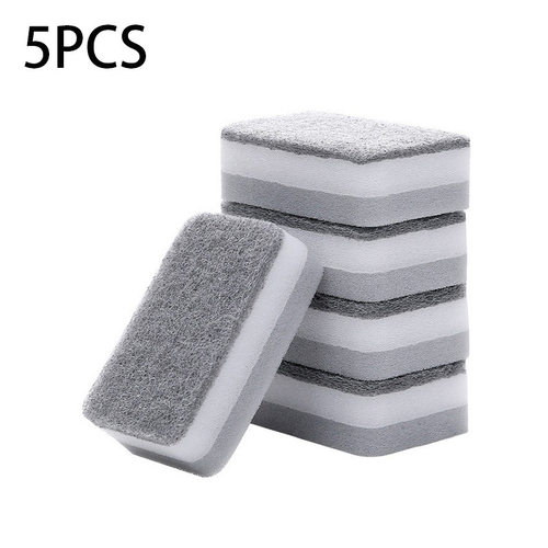 5Pcs Double-sided Cleaning Spongs Household Scouring Pad跨境 - 图3