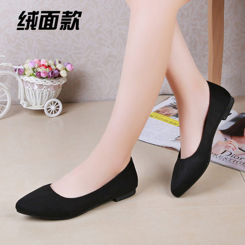 Comfortable work black shoes for women flat shoe工作平底鞋女 - 图2