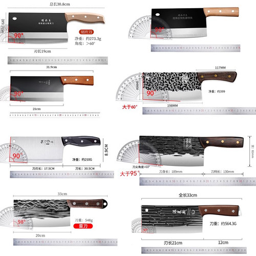 家用老式菜刀厨师专用切片刀超快锋利切菜刀免磨斩切两用刀具厨房 - 图3