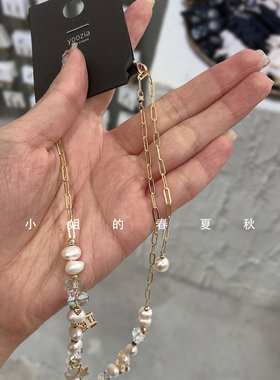 韩国饰品高级感2024新款ins风颈链可爱甜美可调节珍珠项链