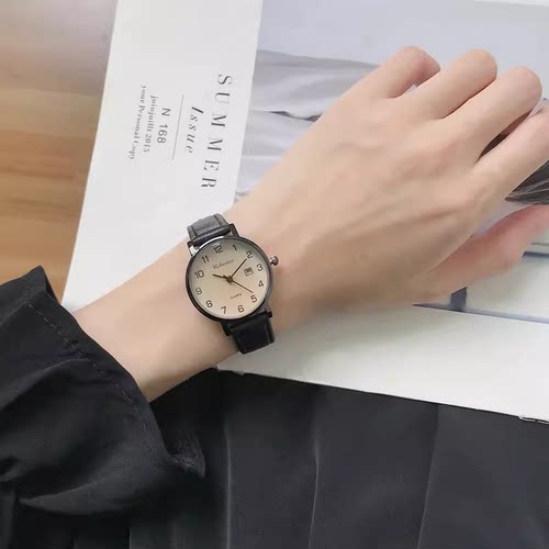 ins高颜值小众设计感空姐手表女款学生简约时尚轻奢气质小巧精致 - 图0