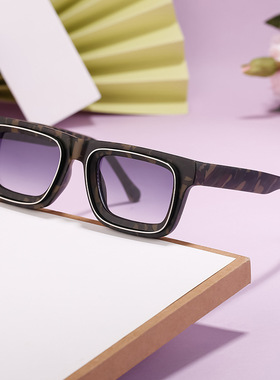 低调时尚！设计感欧美复古方框太阳镜潮户外街拍墨镜跨境sunglass
