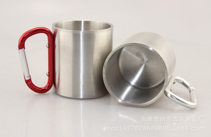 Stainless steel mug with lock climbing cup camping portable - 图0