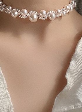 韩国东大门奢华珍珠项链潮时尚