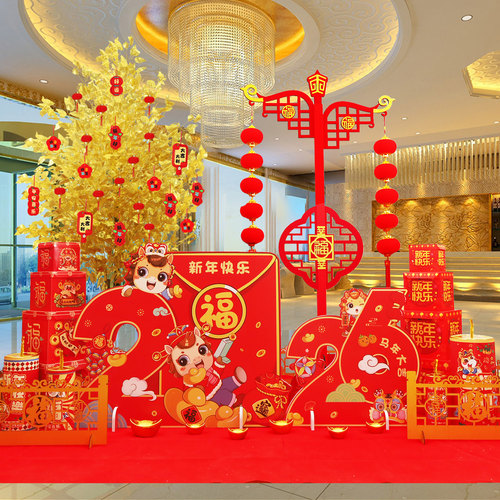 2026马年春节氛围装饰堆头新年元旦商场酒店银行场景布置美陈摆件 - 图2