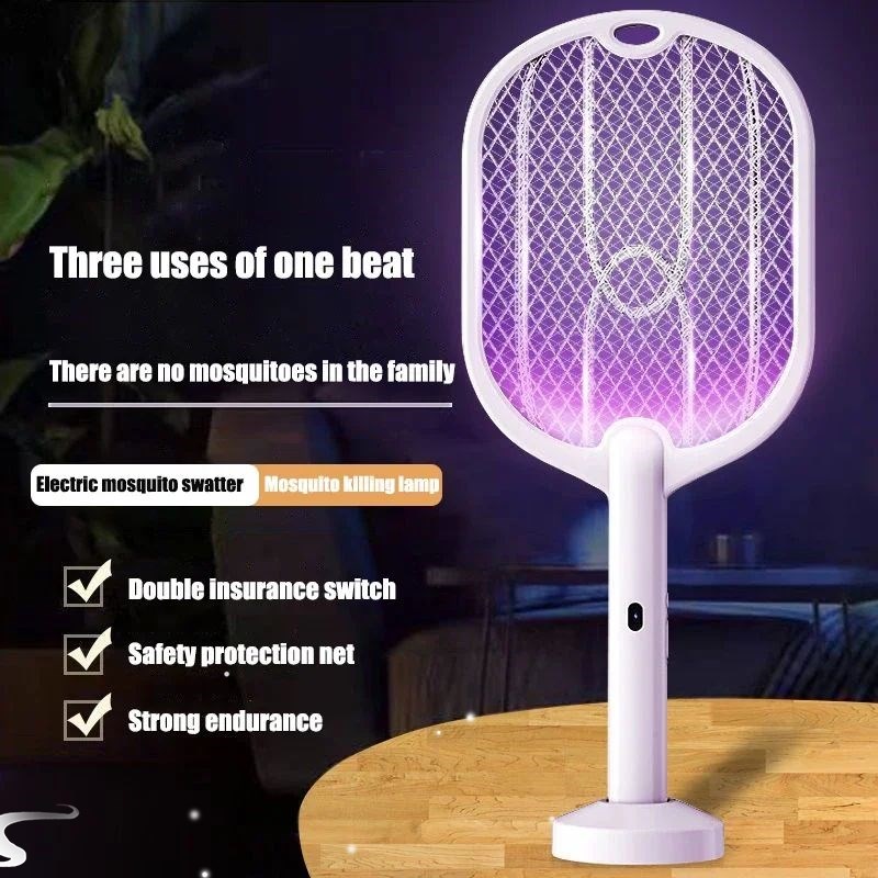 Upgraded 3000V Mosquito Swatter with TYPE-C Charging, 3 in 1 - 图0