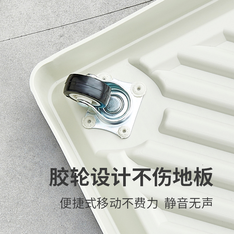 长方形花盆托盘带轮底座可移动接水盘塑料底托万向轮滚轮盆栽树脂 - 图1