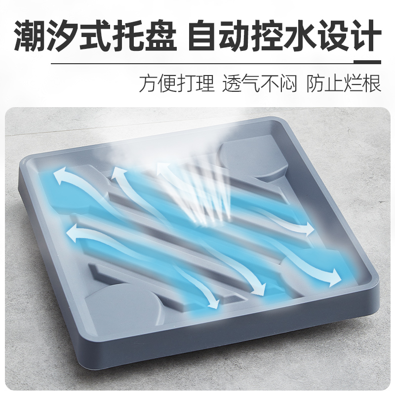 长方形花盆托盘带轮底座可移动接水盘塑料底托万向轮滚轮盆栽树脂 - 图2