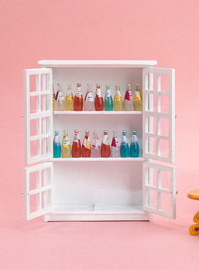 迷你dollhouse娃娃屋微缩家具食玩配件DIY模型 白色碗柜 橱柜