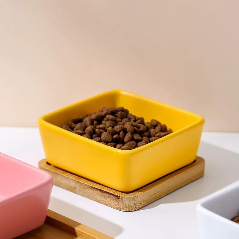 Керамическая миска для котят, черная миска для котенка, миска для питомца, чашка с молоком, консервы для закусок, маленький дисковый диск в квадрате
