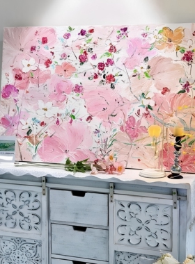 奶油风繁花似锦花卉装饰画壁画