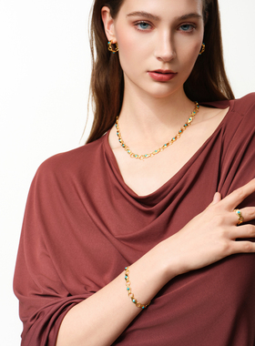 TIDONA层峦蓝松石开口食指戒指