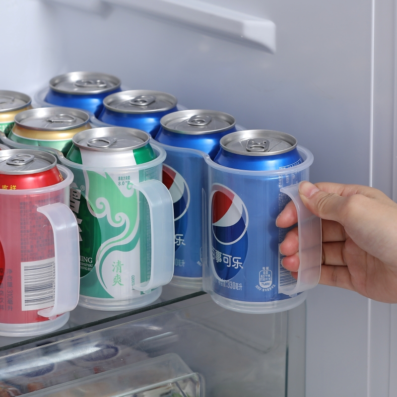 冰箱听装啤酒饮料整理置物架苏打水玻璃杂粮瓶子易拉罐可乐收纳盒 - 图1