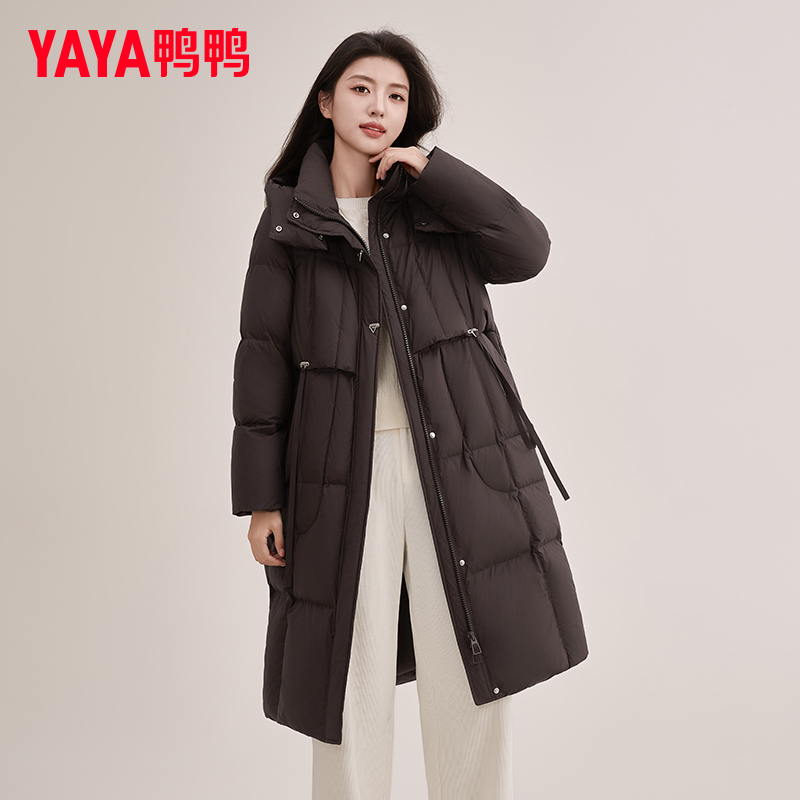 鸭鸭官方羽绒服女长款过膝2024冬新款气质防寒保暖大牌高级感外套