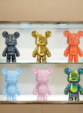 潮玩新款暴力熊存钱罐摆件网红轻奢家居玄关电视柜装饰品乔迁礼品