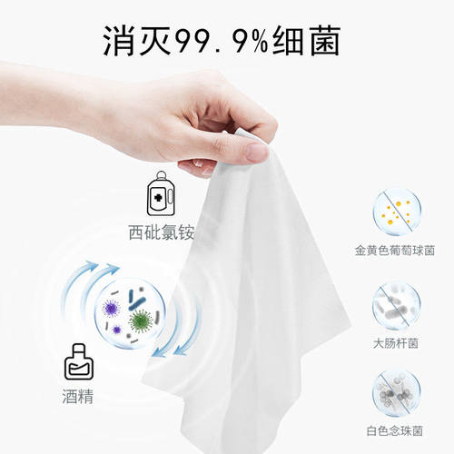 惠佰利75度酒精湿巾大包装特价家庭实惠装杀菌湿纸巾60抽5包 - 图0