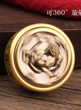马上赢黄铜旋转趣味手把件