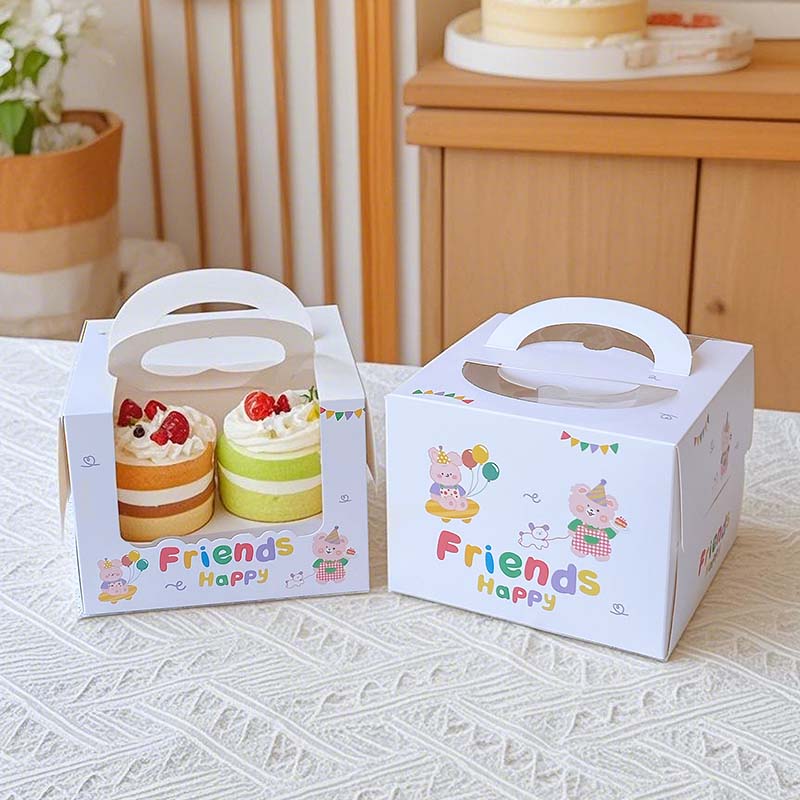 4寸蛋糕盒四寸五寸手提生日包装盒5寸6寸六寸千层慕斯甜品西点盒 - 图2