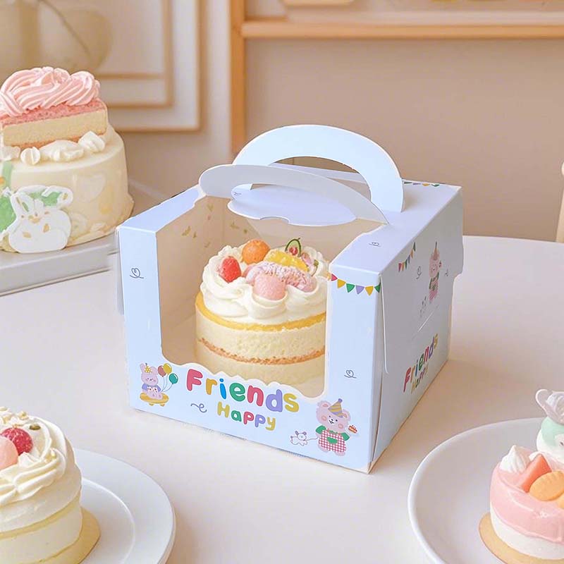 4寸蛋糕盒四寸五寸手提生日包装盒5寸6寸六寸千层慕斯甜品西点盒 - 图3