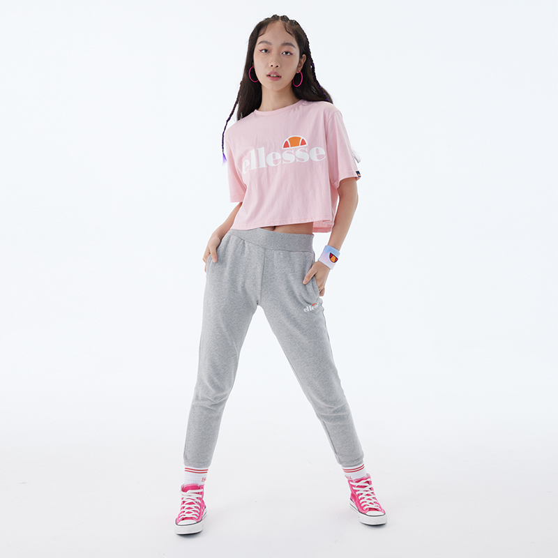 ellesse意大利潮牌春季女士经典logo高腰短袖SGS04484_运动服_休闲服装