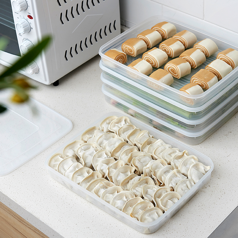 饺子盒冻饺子家用冰箱速冻水饺盒馄饨专用鸡蛋保鲜收纳盒多层托盘 - 图0