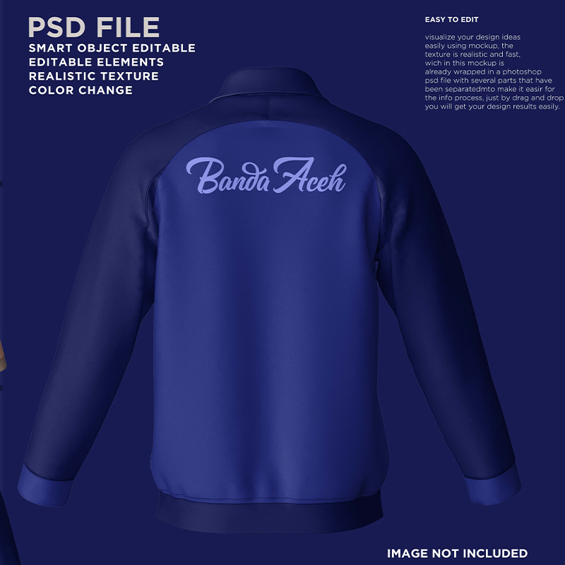 夹克长袖外套6个PSD样机体育品牌运动服VI贴图效果PS服装设计素材,淘宝优惠券,粉丝福利购,淘宝优惠卷