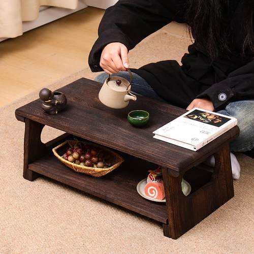 实木榻榻米桌飘窗小桌子茶台日式炕几阳台桌子茶几家用小茶桌折叠 - 图2