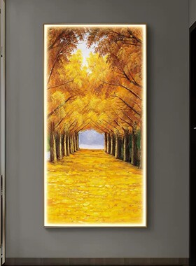 黄金满地LED灯画入户玄关装饰画