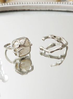 小众设计感珍珠戒指女 Irregular pearl Rings index finger ring