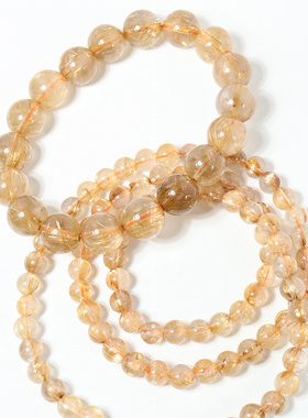 怀柔金发晶手串一图一物DIY文玩