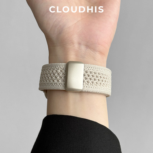 CLOUDHIS适用AppleWatch透气针织s10尼龙编织磁吸扣表带苹果手表S9运动型男女生新款iwatchs8/手表秋冬Ultra2 - 图3