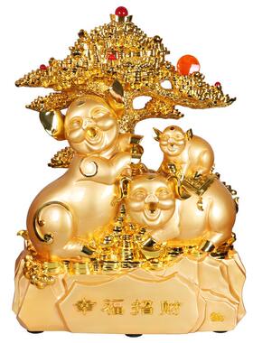 树脂工艺品大号金猪摆件76CM生肖猪年礼品可定制工厂
