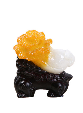 创意家居招财貔貅树脂工艺品 玄关摆件客厅办公室玉白菜摆饰