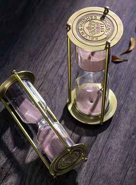 沙漏创意金属30分钟计时器现代简约办公室装饰品酒柜摆件乔迁