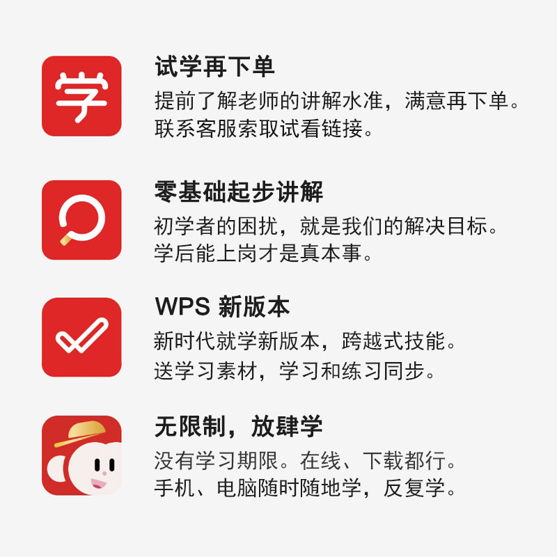 wps全套教程视频word办公软件excel表格制作ppt学习课程office