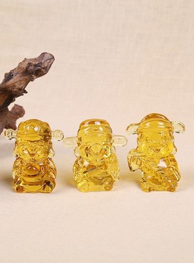 水晶琉璃五福财神摆件家居装饰开业婚庆礼品玻璃制品工艺品