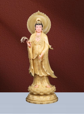 汉白玉西方三圣站像阿弥陀佛观音菩萨佛像家用供奉大势至菩萨摆件