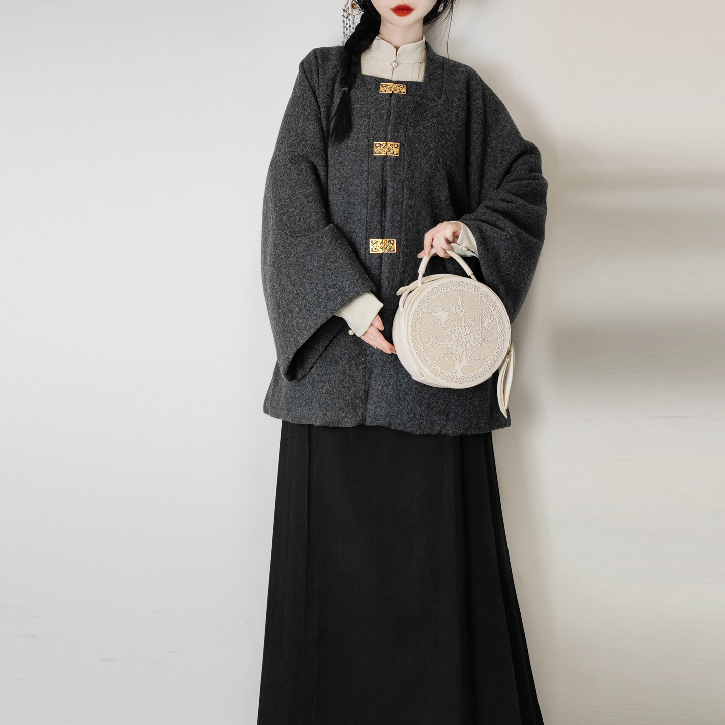 觅锦明制汉服女改良对襟开衫弓袋袖马面裙套装秋冬加厚日常百搭,淘宝优惠券,粉丝福利购,淘宝优惠卷