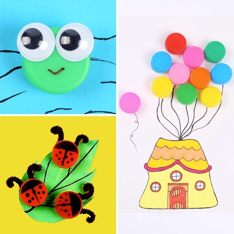 彩色塑料瓶盖diy手工材料矿泉水饮料盖儿童拼图创意制作玩具盖子,淘宝优惠券,粉丝福利购,淘宝优惠卷