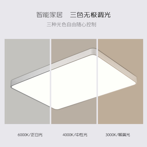 客厅灯卧室灯超薄LED吸顶灯现代简约房间阳台灯大气银色智能灯具 - 图3
