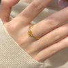 Flashing golden eight-pointed star ring for women, light luxury and high-end sense