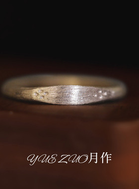 古典拉丝錾花戒指轻奢高级感气质